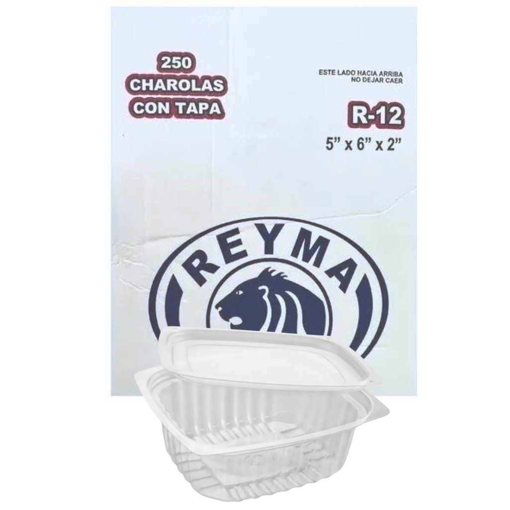 [R12 CAJA-R1M6S4] CONTENEDOR POLIESTIRENO CON TAPAS R-12 REYMA 1 PAQ / 250 PZAS