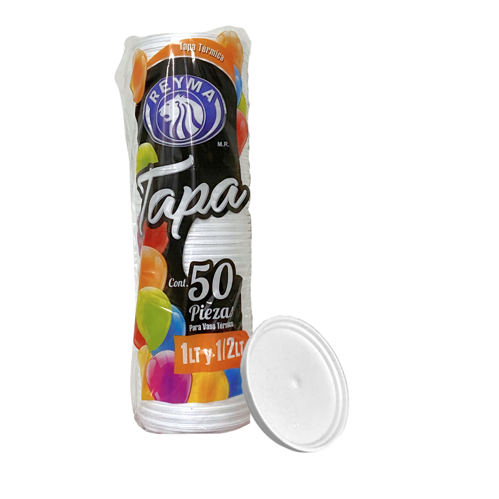 [TTVT1LT-R5CM1S1] TAPA TERMICA P/VASO TERMICO 1 Y 1/2 LITRO REYMA 1 PAQ / 50 PZAS
