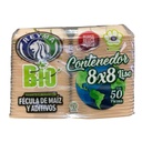 [CN8X8L4PBIO-R7AM3S2] CONTENEDOR TERMICO BIODEGRADABLE 8X8 LISO REYMA 1 PAQ/50 PZAS