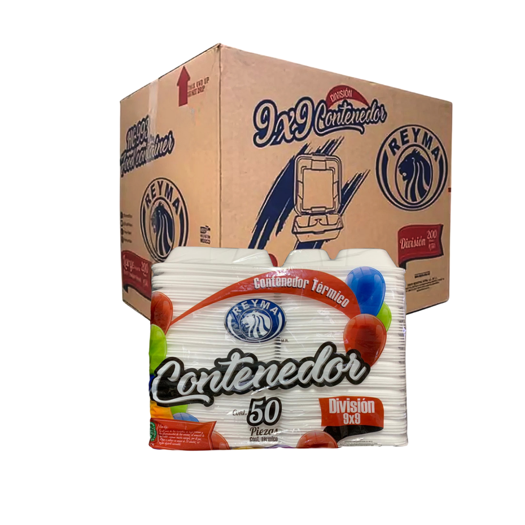 [CN9X9D4P CAJA-R6M2S0] CONTENEDOR TERMICO 9X9 DIVISIÓN REYMA 4 PAQ/50 PZAS 