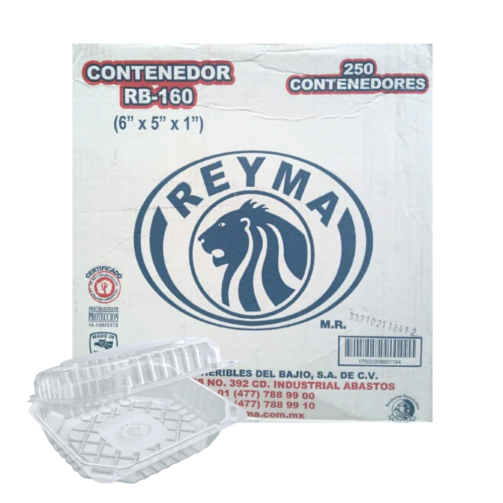 [RB160 CAJA-R0M0S0] CONTENEDOR POLIESTIRENO RB-160 REYMA 1 PAQ / 250 PZAS