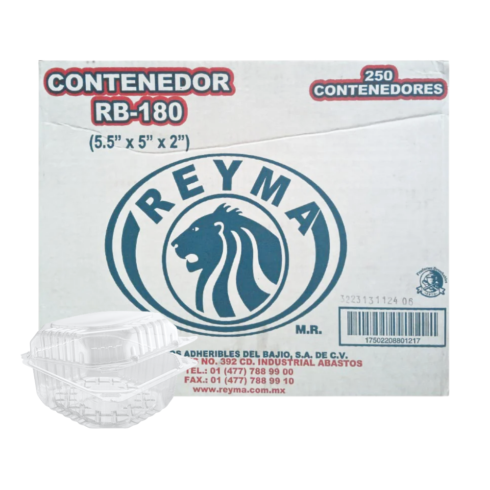 [RB180 CAJA-R0M0S0] CONTENEDOR POLIESTIRENO RB-180 REYMA 1 PAQ / 250 PZAS