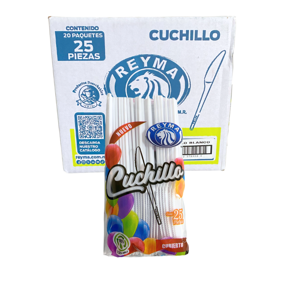 [CCH25BC CAJA-R1M1S3] CUCHILLO 20 PAQ / 25 PZAS BLANCO