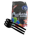 [CCM50NE-R1M2S4] CUCHARA MEDIANA 1 PAQ / 50 PZAS NEGRO