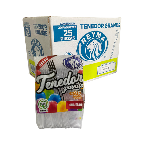 [CTG25TR CAJA-R1M2S2] TENEDOR GRANDE 20 PQ / 25 PZ TRANSPARENTE