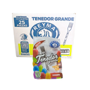 [CTG25BC CAJA-R1M1S4] TENEDOR GRANDE 20 PAQ/25 PZAS BLANCO 