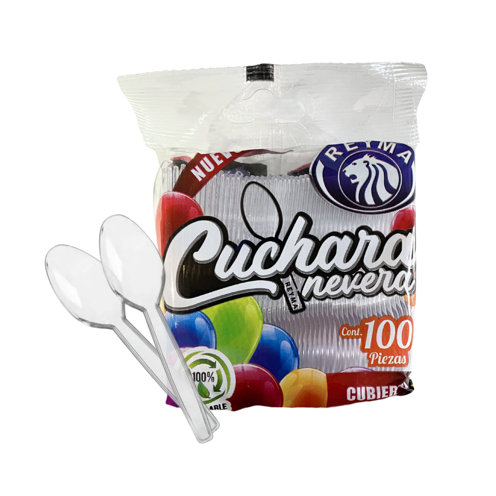 [CCN100TR-R1M2S1] CUCHARA NEVERA 1 PQ / 100 PZ TRANSPARENTE