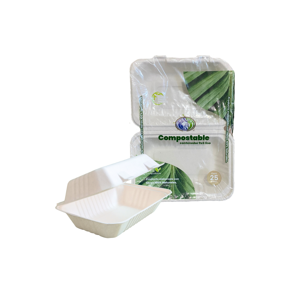 [CNCP9X6-R7BM2] CONTENEDOR COMPOSTABLE 9X6 REYMA 1 PAQ/25 PZAS
