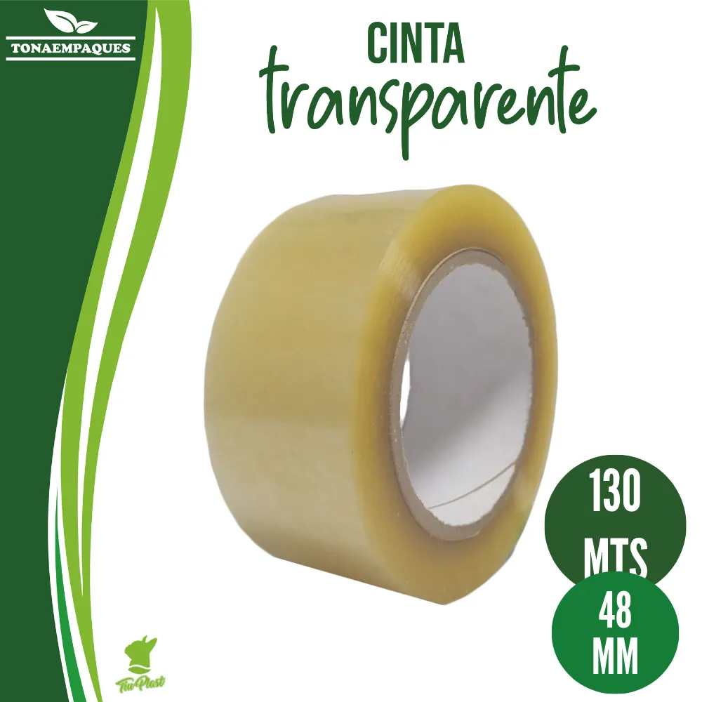 [CT48X130] Cinta adhesiva transparente 48 mm x 130 metros TiuPlast / 1 pieza