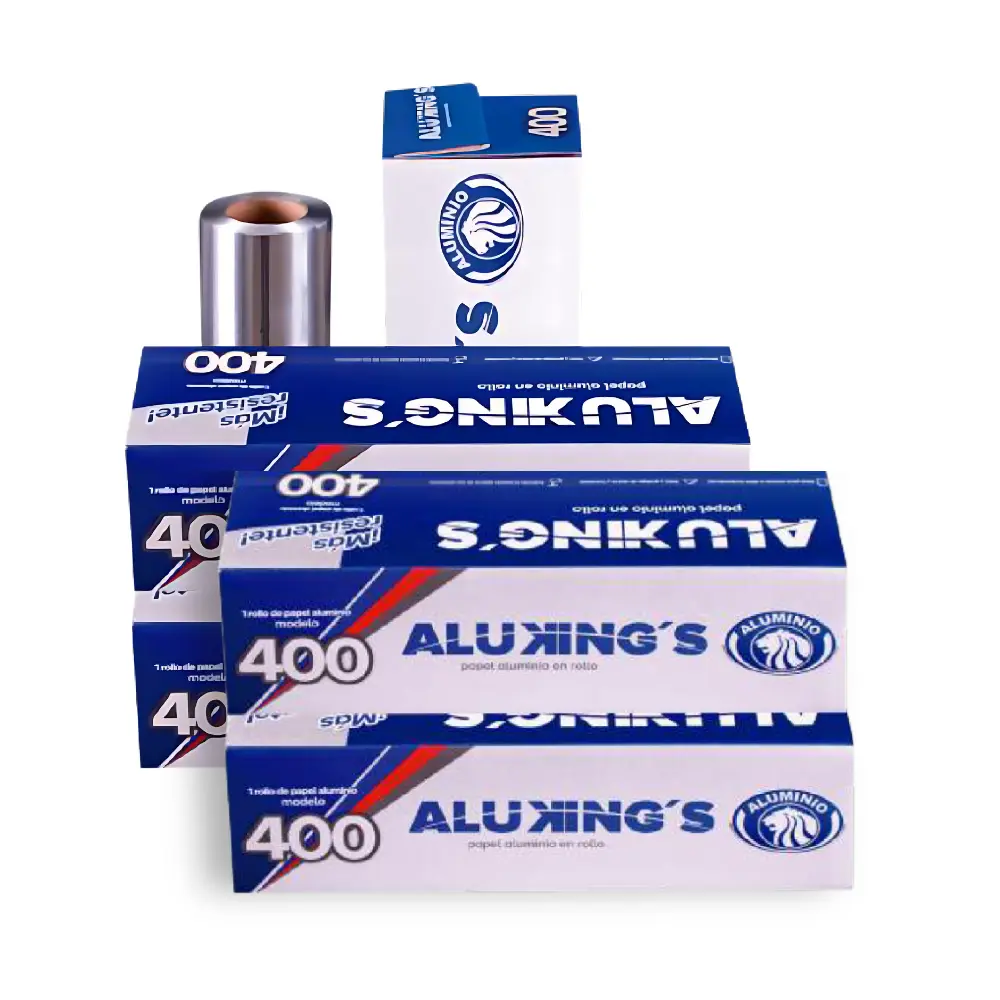 [ALKMOD400 CAJA-R4M2S1] ROLLO DE PAPEL ALUMINIO MODELO 400 ALUKING´S 1 CAJA / 4 ROLLOS