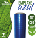 Pelicula Emplaye Manual Color Azul 18" x C60 x 1,200 Ft - 366 metros -Peso 2.75 Kg TiuPlast