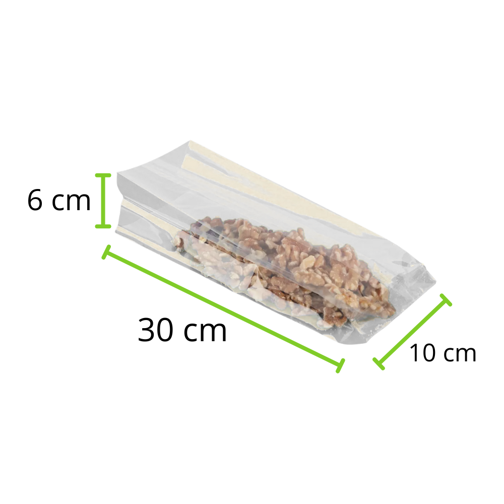 [BPF10+6X30C30-R1M4S2] BOLSA POLIPROPILENO FUELLE 10+6X30 CALIBRE 30 PAQUETE 50 PZAS