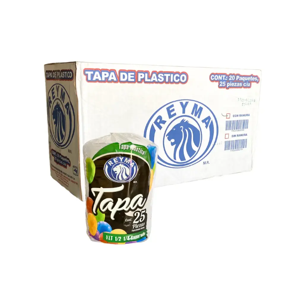 [TRR CAJA-R5M1S3] TAPA RANURADA PARA ENVASES REYMA 20 PAQ / 25 PIEZAS