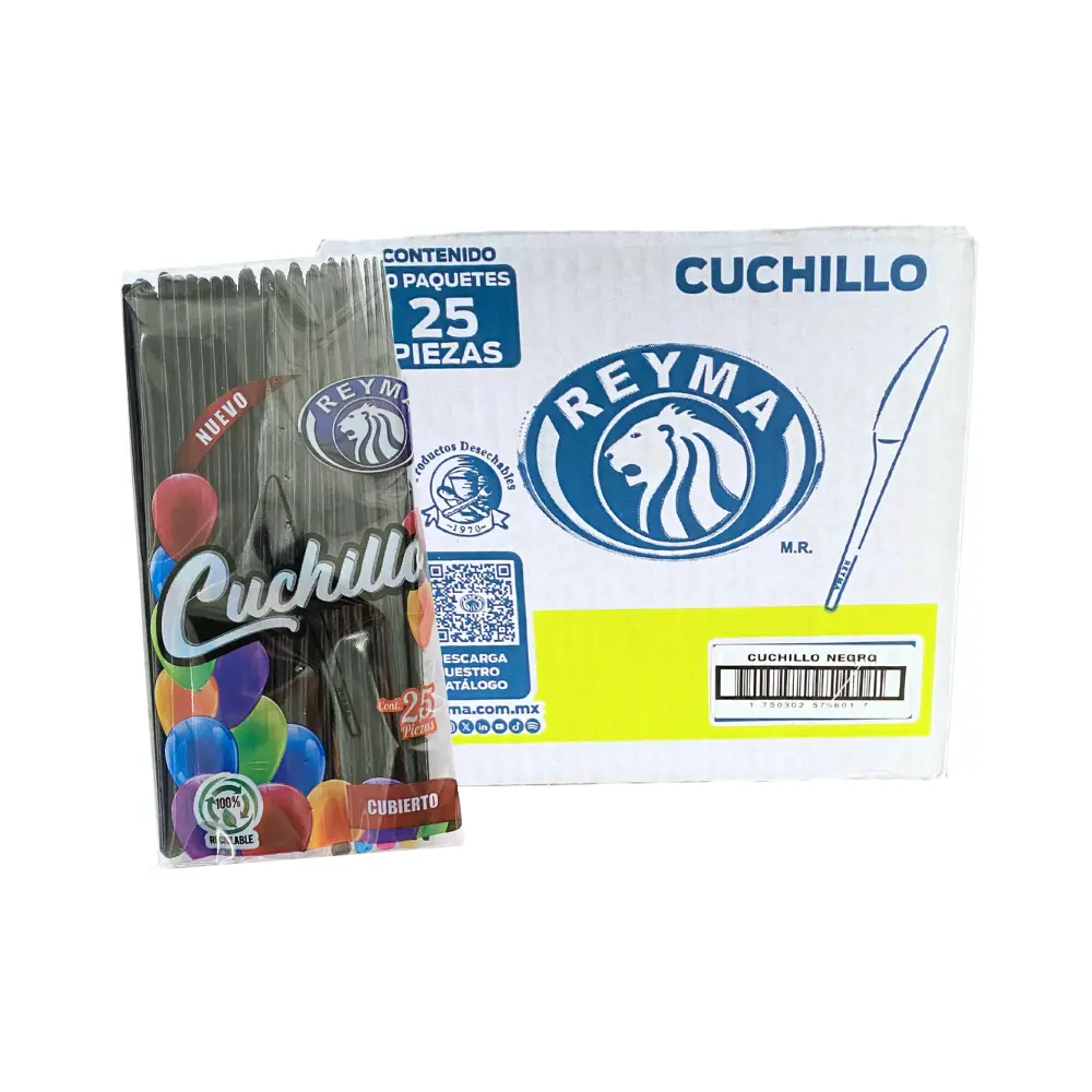[CCH25NE CAJA-R1M2S3] CUCHILLO 20 PAQ / 25 PZAS NEGRO