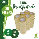 [CT48X130X36] Cinta adhesiva transparente 48 mm x 130 metros TiuPlast / Caja 36 piezas