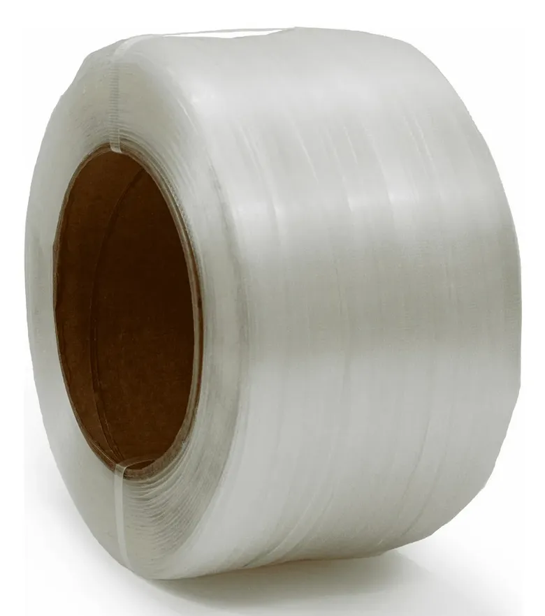 Fleje semi automático de polipropileno moleteado transparente de 1/2" de ancho