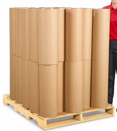 [PK61X90 TARIMA] Papel Kraft rollo 61 cm de ancho x 287 metros de largo x Cal 90 g - Peso 15 Kg (Tarima con 60 rollos)