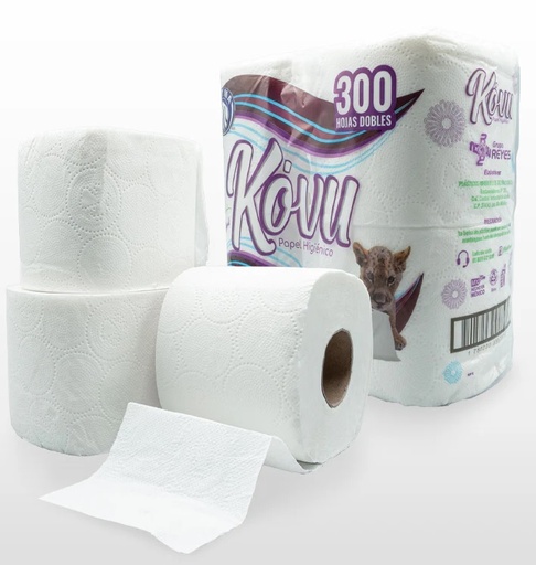 [DH300N04P24B096-R8M1S0] PAPEL HIGIENICO KOVU 300 HOJAS 1 PAQ/4 ROLLOS