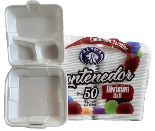 [CN8X8D4P-R1AM2S1] CONTENEDOR TERMICO 8X8 DIVISION REYMA 1 PAQ/50 PZAS