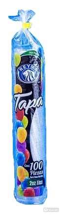 [TP2OZ-R5M1S1] TAPA LISA P/VASO POLIPRO NO 2 ONZAS REYMA 1 PAQ/100 PZAS