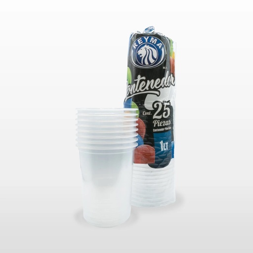 [ENV1LTR-R6M3S1] ENVASE POLIPRO 1 LITRO REYMA 1 PAQ / 25 PZAS