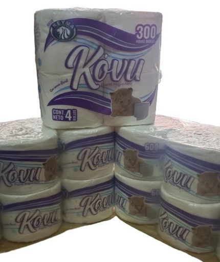 [DH300N04P24B096 COLCHON-R8M1S0] PAPEL HIGIENICO KOVU 300 HOJAS 24 PAQ/4 ROLLOS