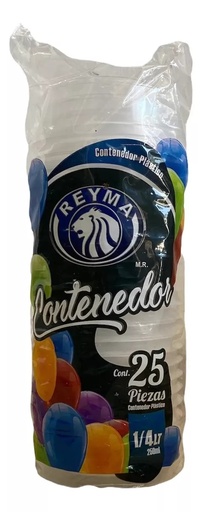 [ENV1/4LTR-R6M4S3] ENVASE POLIPRO 1/4 LITRO REYMA 1 PAQ / 25 PZAS