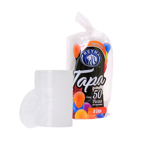 [TVT8-R5CM3S2] TAPA LISA P/VASO TERMICO NO 8 REYMA 1 PAQ/50 PZAS