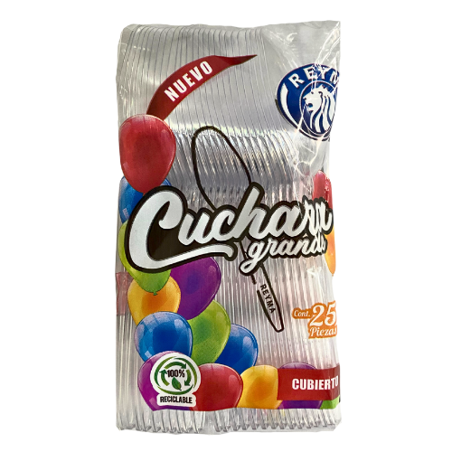 [CCG25TR-R1M2S2] CUCHARA GRANDE 1 PAQ / 25 PZAS TRANSPARENTE