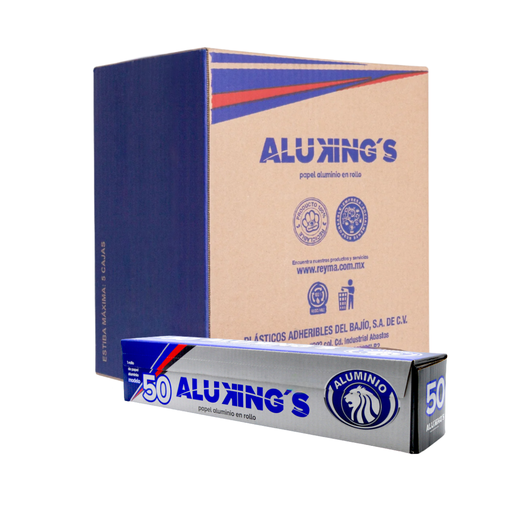[ALKMOD050 CAJA-R4M2S1] ROLLO DE PAPEL ALUMINIO MODELO 50 ALUKING´S CAJA/12 PZAS