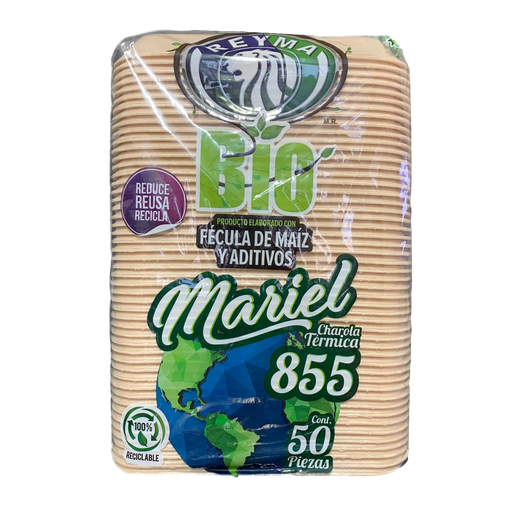 [CH855MABIO-R2M3S1] CHAROLA TERMICA BIODEGRADABLE 855 MARIEL 1 PAQ/50 PZAS 