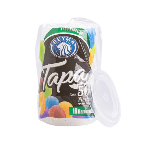 [TP16R-R5M2S0] TAPA RANURADA P/VASO POLIPRO NO 16 REYMA 1 PAQ / 50 PZAS