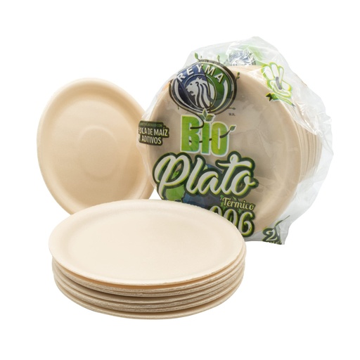 [PT006BIO-R2M3S0] PLATO TERMICO BIODEGRADABLE 006 REYMA 1 PAQ/25 PZAS 