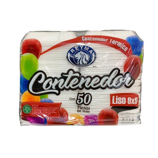 [CN9X9L4P-R1AM2S0] CONTENEDOR TERMICO 9X9 LISO REYMA 1 PAQ/50 PZAS