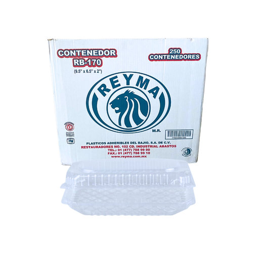[RB170 CAJA-R0M0S0] CONTENEDOR POLIESTIRENO RB-170 REYMA 1 PAQ / 250 PZAS