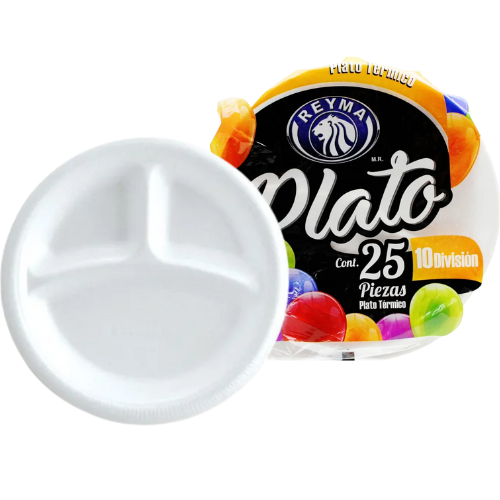 [PT10D-R2M1S1] PLATO TERMICO 10 DIVISIÓN REYMA 1 PAQ/25 PZAS