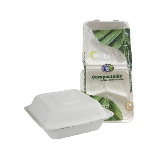 [CNCP9X9D] CONTENEDOR COMPOSTABLE 9X9 DIVISIÓN REYMA 1 PAQ/25 PZAS