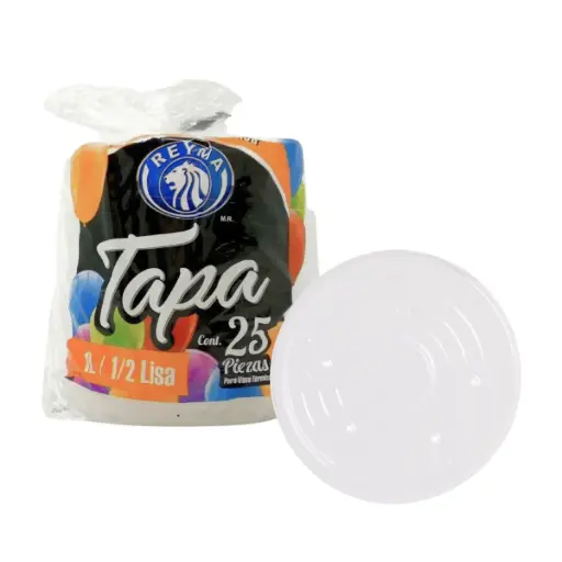 [TVT1LT-R5CM1S2] TAPA LISA P/VASO TERMICO 1 Y 1/2 LITRO REYMA 1 PAQ / 25 PZAS
