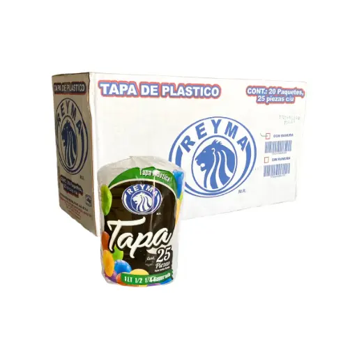 [TRR CAJA-R5M1S3] TAPA RANURADA PARA ENVASES REYMA 20 PAQ / 25 PIEZAS