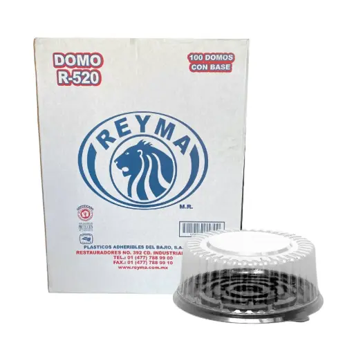 [R520BN CAJA] CONTENEDOR POLIESTIRENO R-520 REYMA CON BASE NEGRA 2 PAQ/50 PZAS