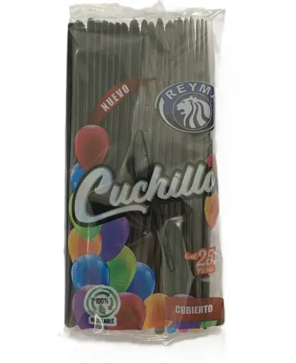 [CCH25NE-R1M2S3] CUCHILLO 1 PAQ / 25 PZAS NEGRO